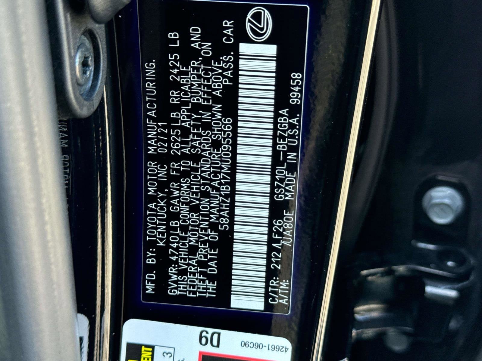2021 Lexus ES ES 350 F SPORT