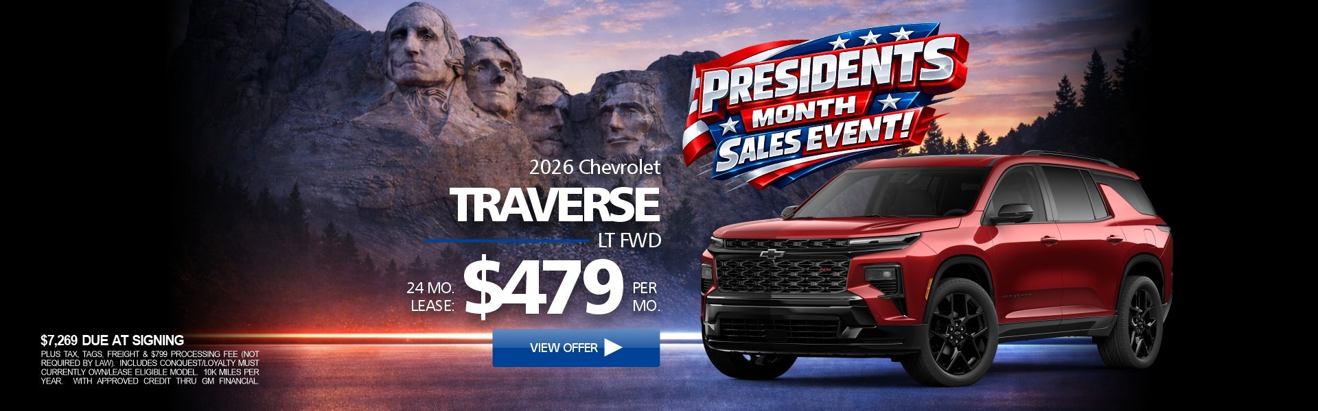 TRAVERSE ON $479 PER MONTH